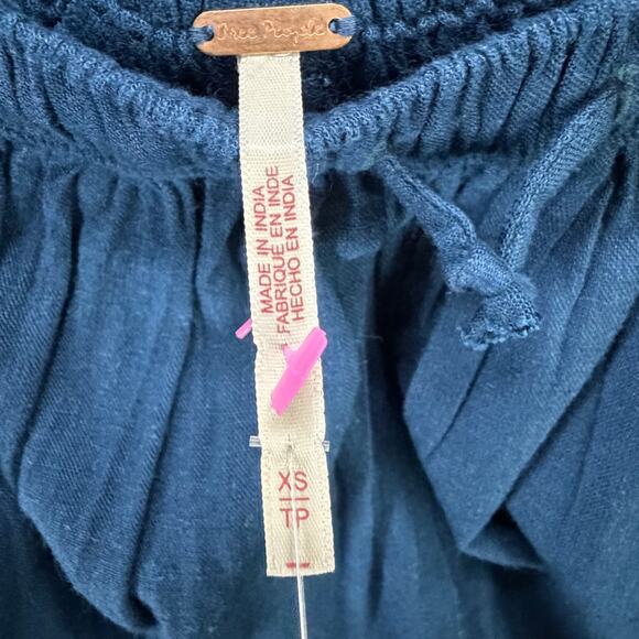 Free People Quinn Harem Pants Womens XS Blue Billowy Oversized Slouchy Boho - Picture 12 of 15